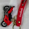 red bike design rubber keychain