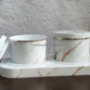 Ivory Storage Jar Set with Tray side