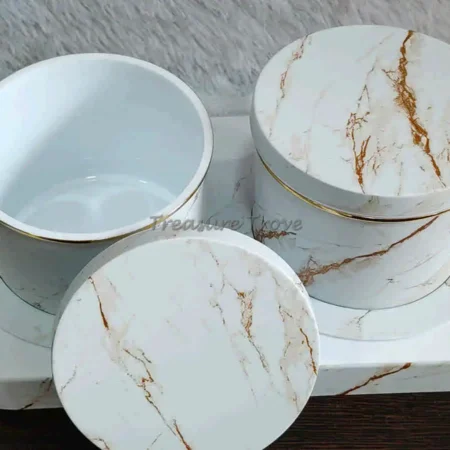 Ivory Storage Jar Set with Tray