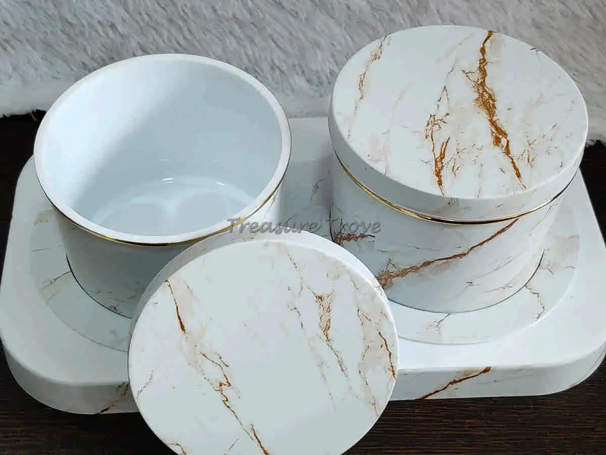 Ivory Storage Jar Set with Tray