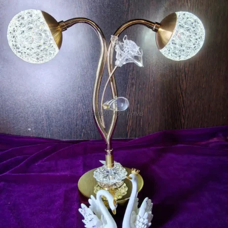 Dual head crystal LED table lamp with mixed light mode